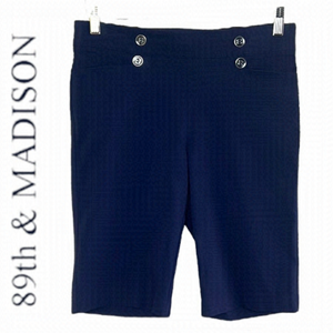 89th & Madison Women's Navy Blue Stretch Pull on Shorts Size M